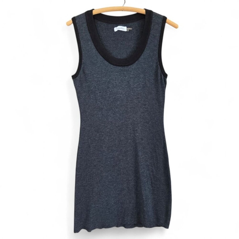 Calvin Klein Womens Gray Sleeveless Knit Tunic Dress M